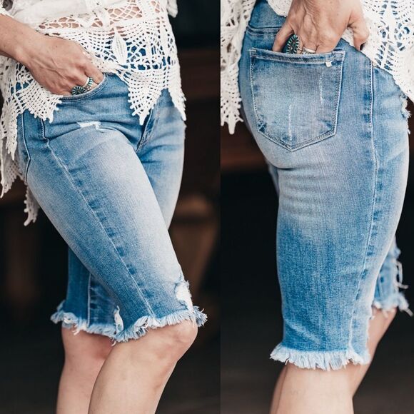 Jens denim cut off Bermuda shorts